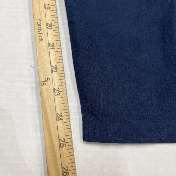 Liz Claiborne Pants Womens 4X Blue Linen Blend Wide Leg‎ Cropped Pull On Comfort - Picture 2 of 10